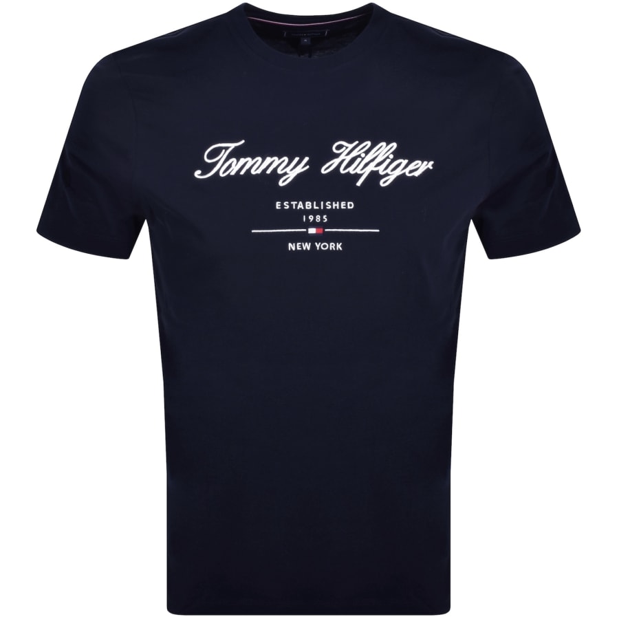 Tommy hilfiger logo t shirt navy discount
